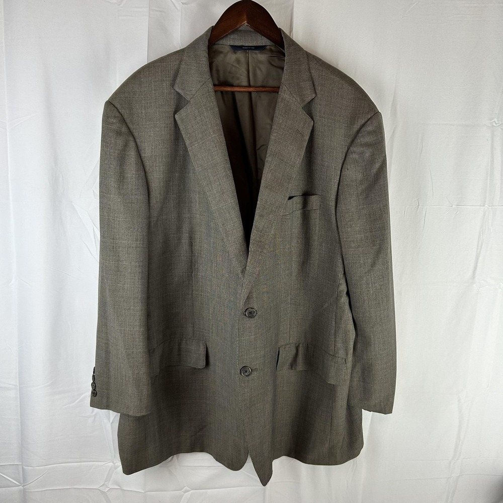 Brooks Brothers Blazer‎ Mens 48 Gray Micro Check 2 Button Made in USA Jacket